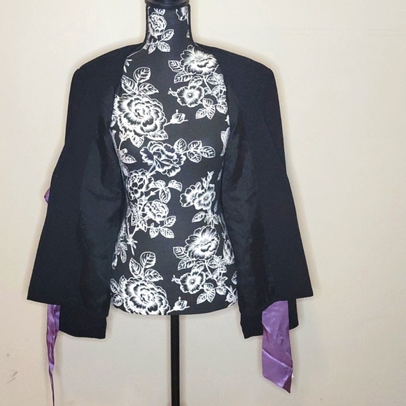Womens Black Blazer with Purple Sash NWT - Picture 5 of 6